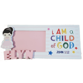 C&F Wooden Child of God (Girl) Photo Frame Name Plate